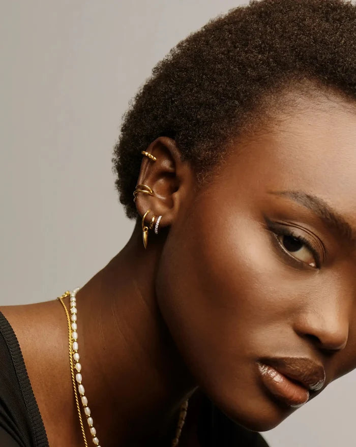 Classic Double Huggies | 18ct Gold Vermeil/Cubic Zirconia Earrings Missoma
