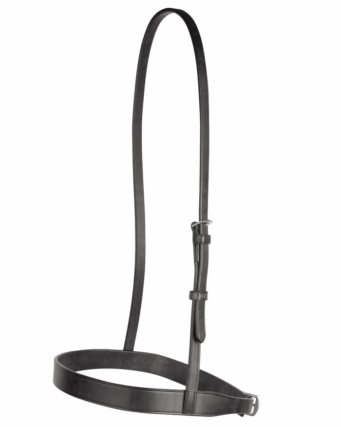 Black coloured Collegiate Hunt Cavesson Noseband IV on white background #colour_black