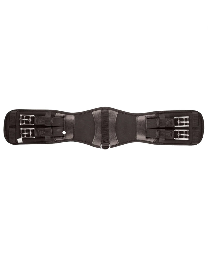 Black coloured Collegiate Memory Foam Dressage Girth on white background #colour_black