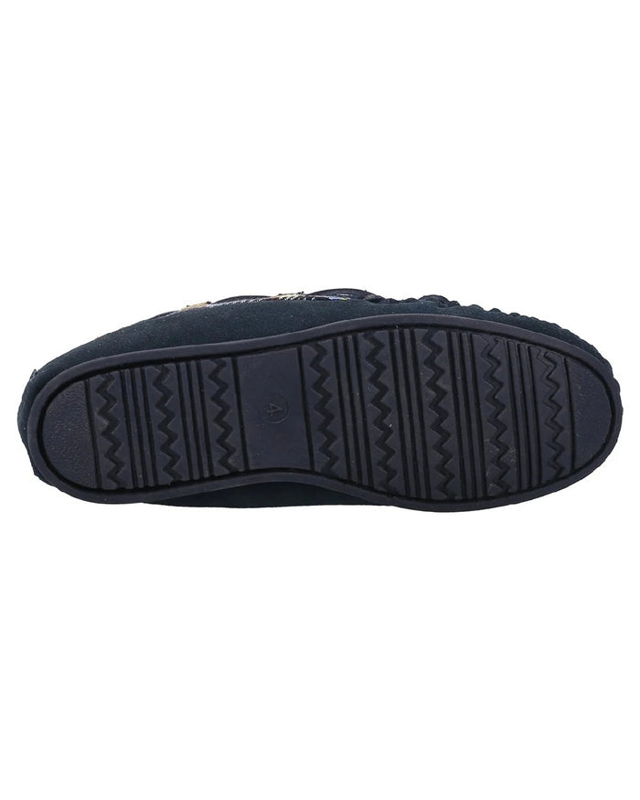 Navy coloured Cotswold Chatsworth Slippers on white background #colour_navy
