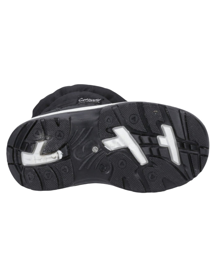 Black Coloured Cotswold Childrens Tirely Snowboots on White Background
#colour_black