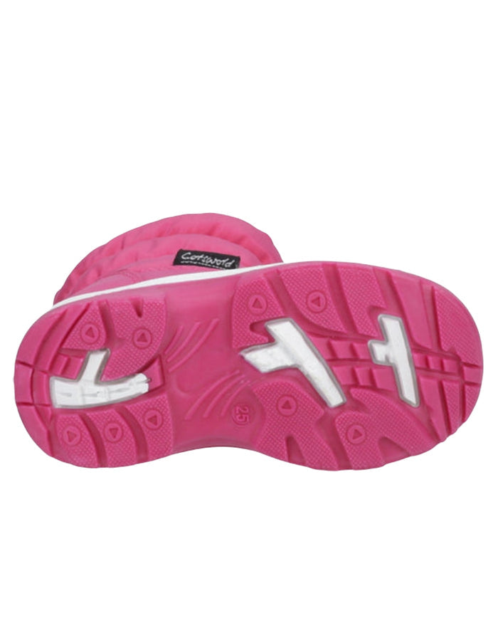 Pink Coloured Cotswold Childrens Tirely Snowboots on White Background
#colour_pink