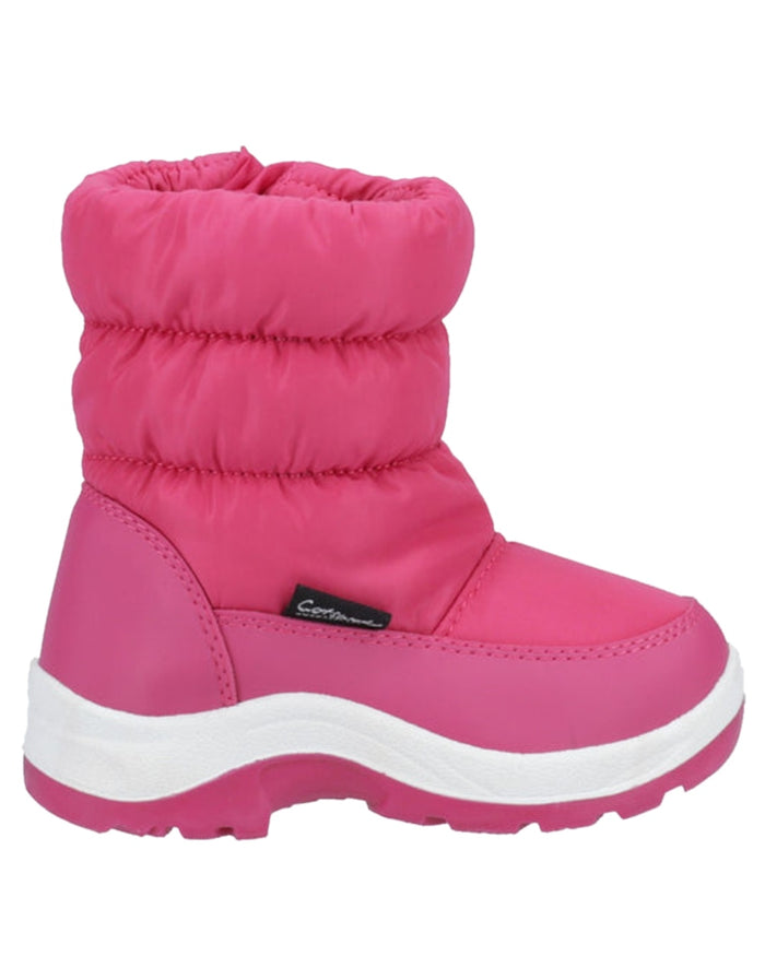 Pink Coloured Cotswold Childrens Tirely Snowboots on White Background
#colour_pink