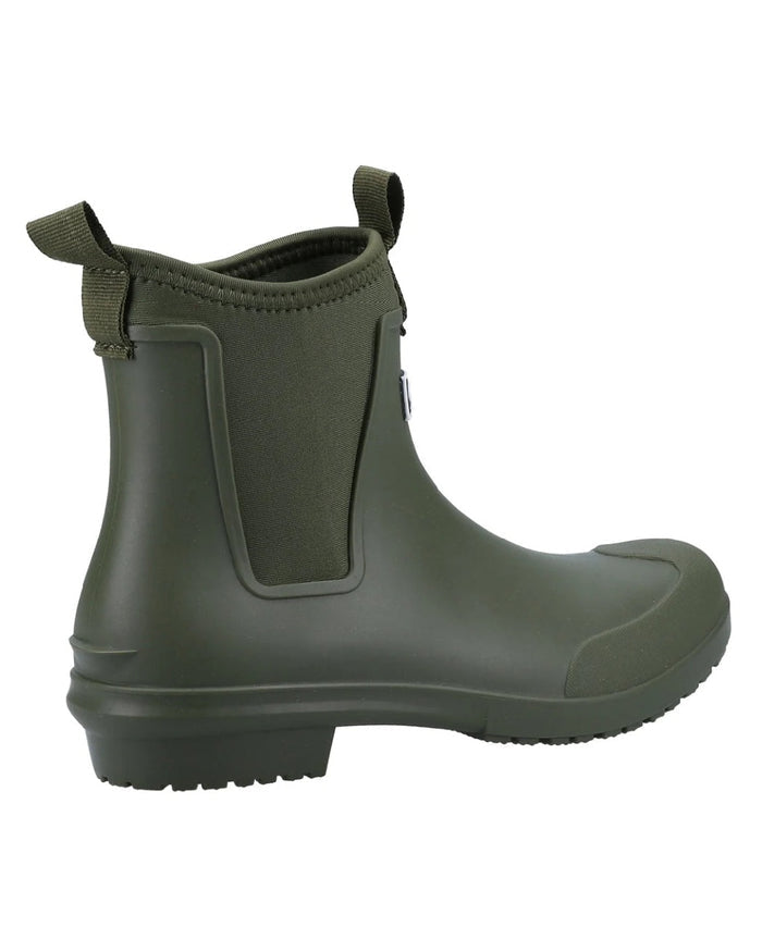 Green coloured Cotswold Grosvenor Wellington Boots on white background #colour_green