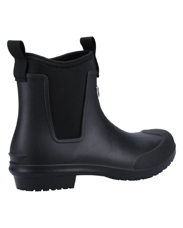 Black coloured Cotswold Grosvenor Wellington Boots on white background #colour_black