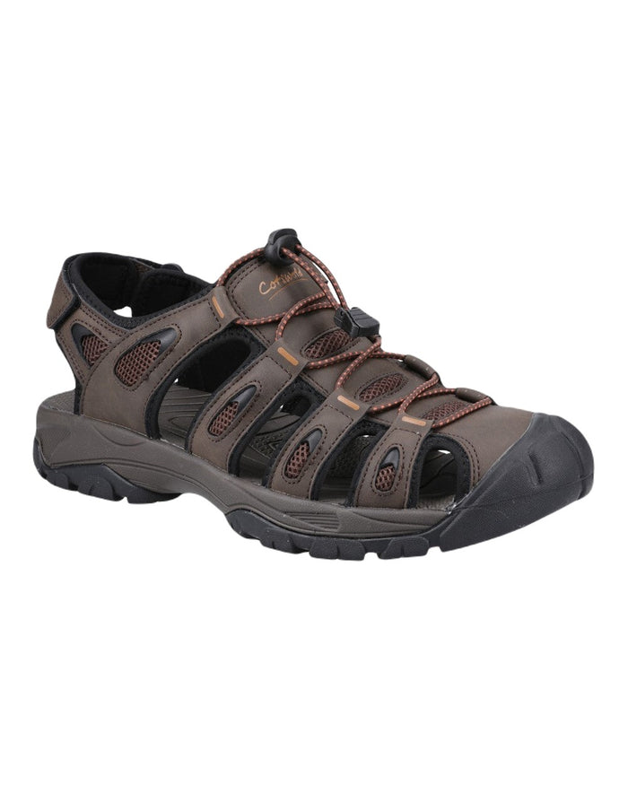Brown Coloured Cotswold Mens Ampney Sandals on White Background
#colour_brown