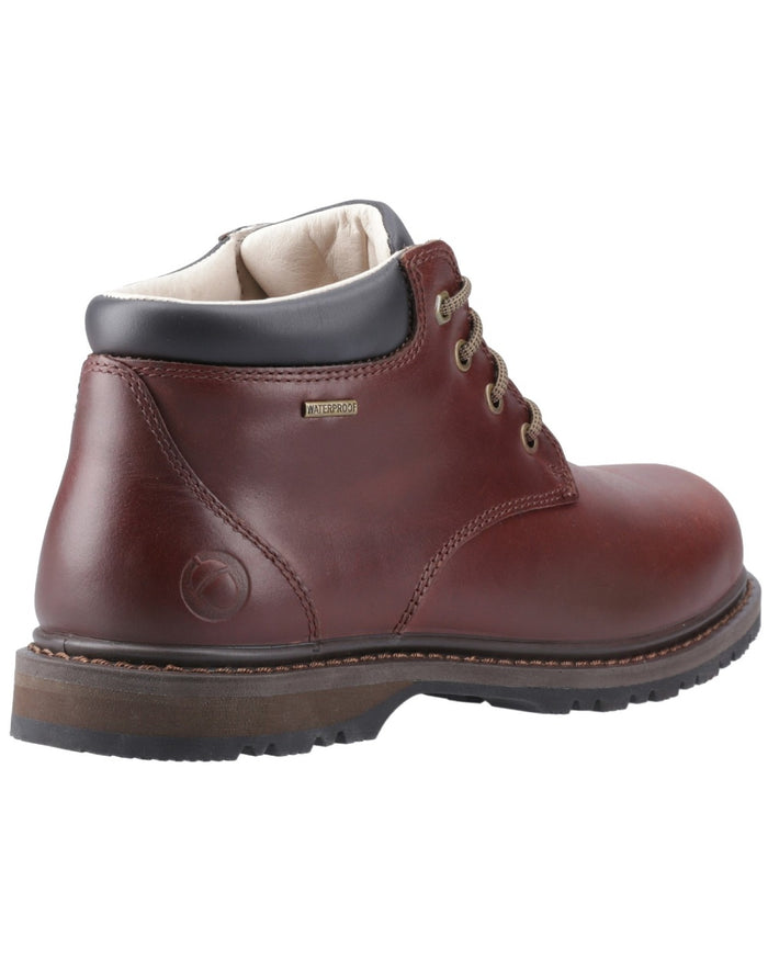 Brown coloured Cotswold Mens Bredon Leather Hiking Shoes on white background #colour_brown