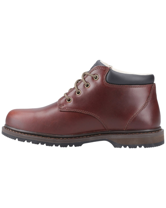 Brown coloured Cotswold Mens Bredon Leather Hiking Shoes on white background #colour_brown