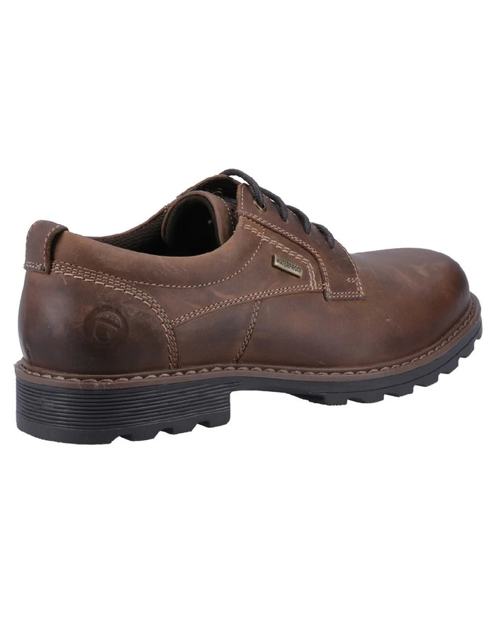 Dark Tan coloured Cotswold Tadwick Shoes on white background #colour_dark-tan
