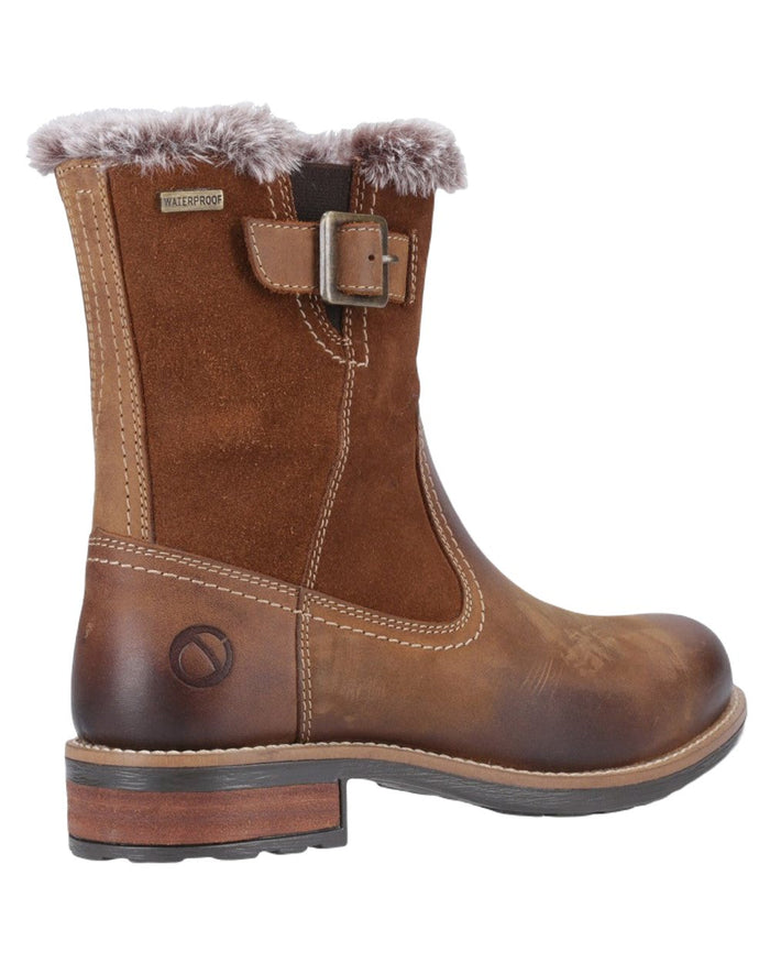 Tan Coloured Cotswold Kemerton Ankle Boots on White Background
#colour_tan