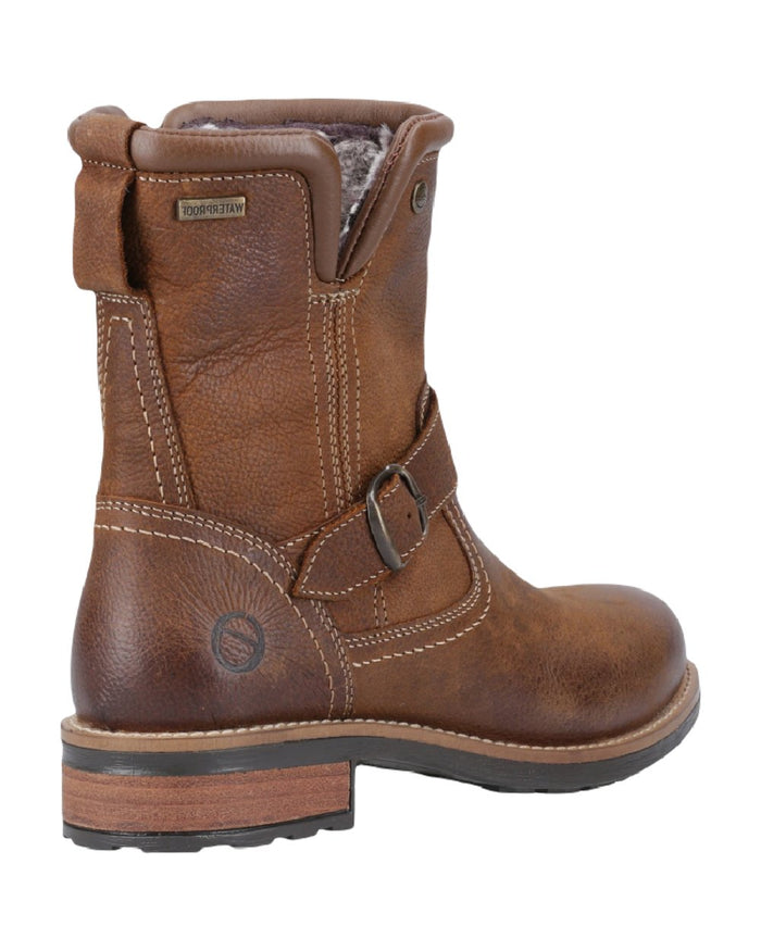 Tan Coloured Cotswold Womens Kinsham Ankle Boots on White Background
#colour_tan