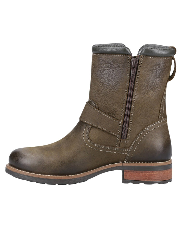Khaki Coloured Cotswold Womens Kinsham Ankle Boots on White Background
#colour_khaki
