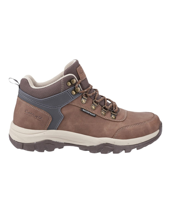 Brown Coloured Cotswold Mens Overbury Hiking Boots on White Background
#colour_brown