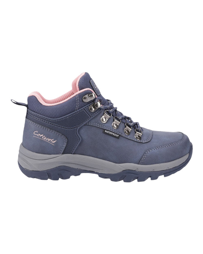 Navy Coloured Cotswold Womens Overbury Hiking Boots on White Background
#colour_navy