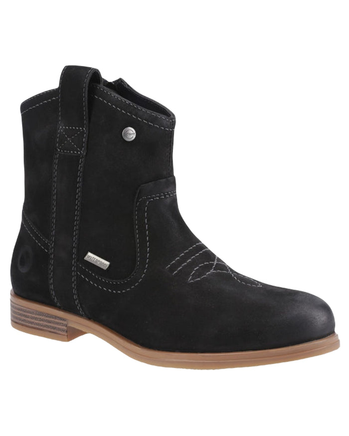 Black Coloured Cotswold Womens Signet Ankle Boots on White Background
#colour_black