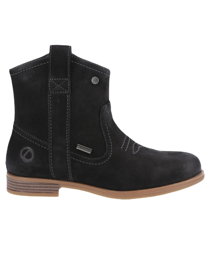 Black Coloured Cotswold Womens Signet Ankle Boots on White Background
#colour_black