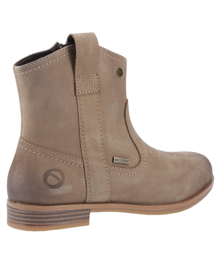 Taupe Coloured Cotswold Womens Signet Ankle Boots on White Background
#colour_taupe