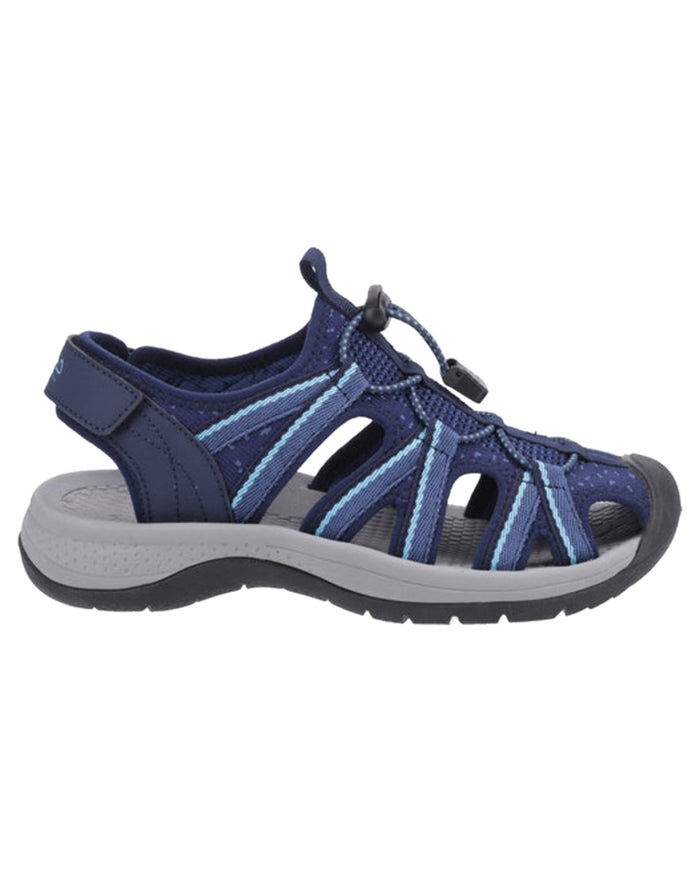 Navy Turquiose Coloured Cotswold Womens Upton Sandals on White Background
#colour_navy-turquoise