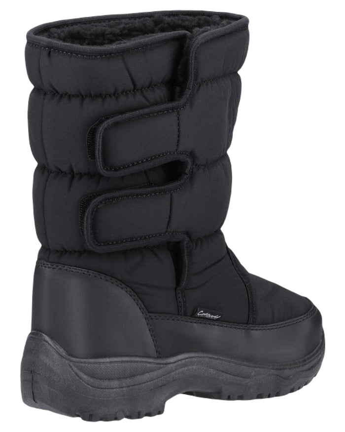 Black Coloured Cotswold Womens Welland Snowboots on White Background
#colour_black