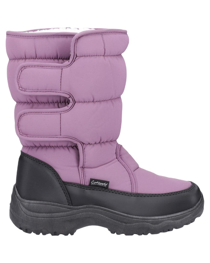 Purple Coloured Cotswold Womens Welland Snowboots on White Background
#colour_purple