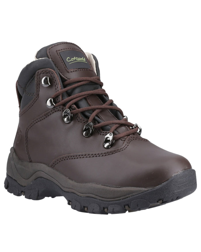 Brown coloured Cotswold  Womens Winstone Boots on white background #colour_brown