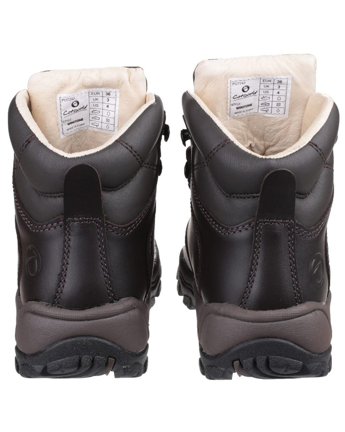 Brown coloured Cotswold  Womens Winstone Boots on white background #colour_brown