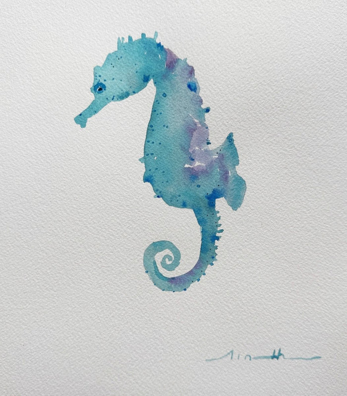 Cotton Candy Seahorse | 9" h x 8" w - Liza Pruitt