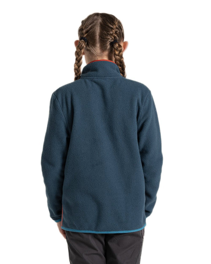 Blue Stone Coloured Craghoppers Childrens CO2 Renu Jacket on white background #colour_blue-stone
