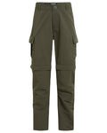 Woodland Green coloured Craghoppers Childrens NosiLife Convertible Trousers on white background #colour_woodland-green