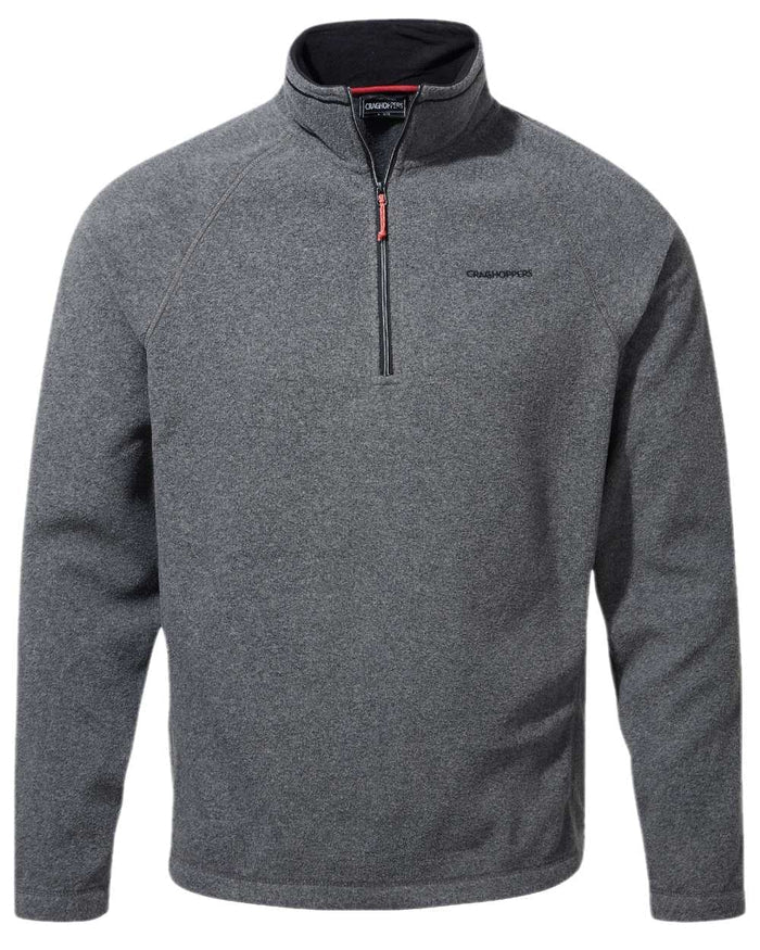 Black Pepper Marl Coloured Craghoppers Corey VI Half Zip Fleece on white background #colour_black-pepper-marl