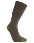 Woodland Green Wild Olive coloured Craghoppers Unisex Insect Repellent Single Pack Socks on white background #colour_woodland-green-wild-olive