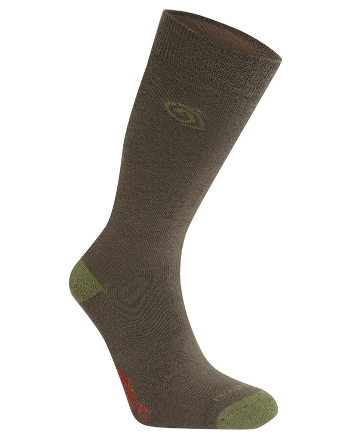 Woodland Green Wild Olive coloured Craghoppers Unisex Insect Repellent Single Pack Socks on white background #colour_woodland-green-wild-olive