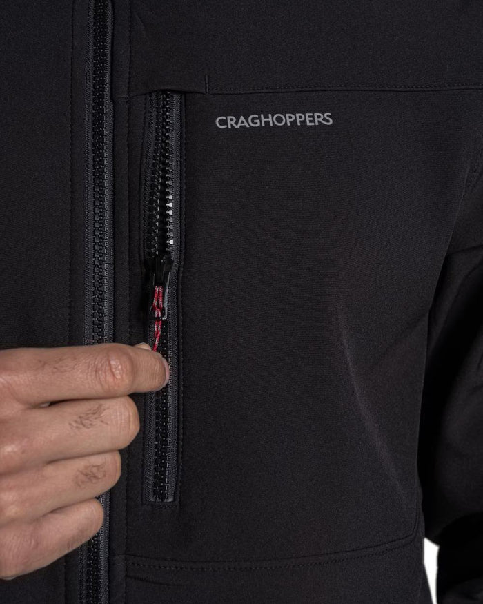 Black Coloured Craghoppers Mens Altis II Jacket on white background #colour_black