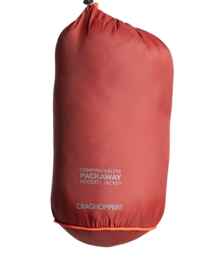 Red Jasper Coloured Craghoppers Mens Compresslite IX Hooded Insulating Jacket on white background #colour_red-jasper