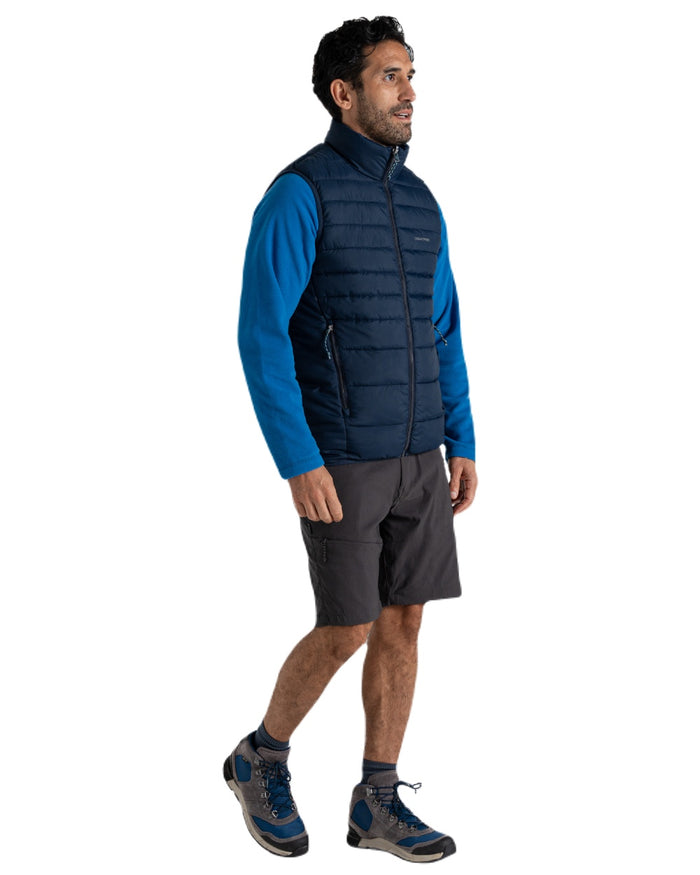Blue Navy coloured Craghoppers Mens Compresslite IX Insulating Vest on white background #colour_blue-navy