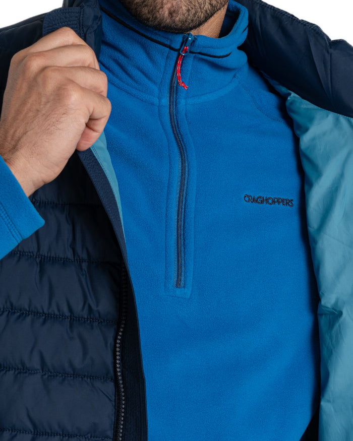 Blue Navy coloured Craghoppers Mens Compresslite IX Insulating Vest on white background #colour_blue-navy