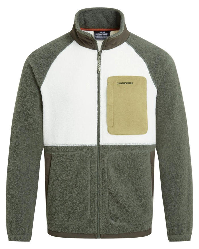 Dark Sage Ecru coloured Craghoppers Mens Dades Jacket on white background #colour_dark-sage-ecru