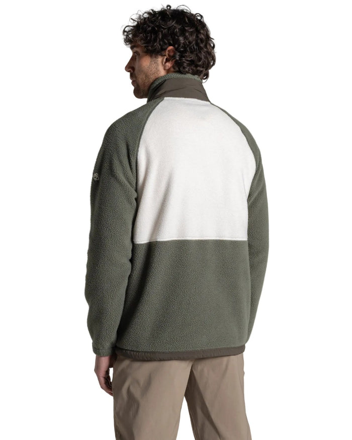 Dark Sage Ecru coloured Craghoppers Mens Dades Jacket on white background #colour_dark-sage-ecru