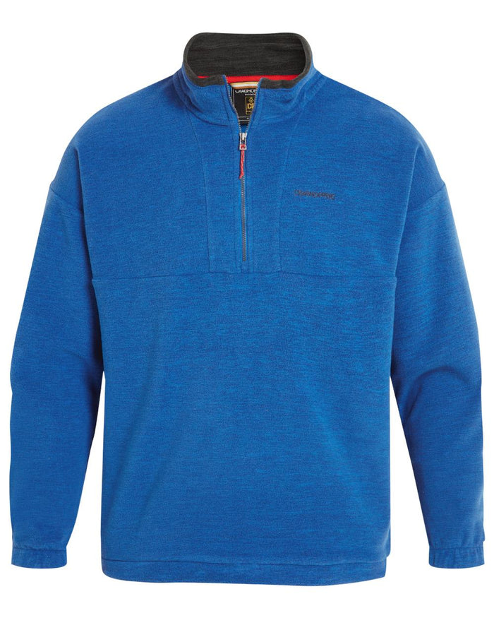 Fresh Blue coloured Craghoppers Mens Esk Half Zip Fleece on white background #colour_fresh-blue