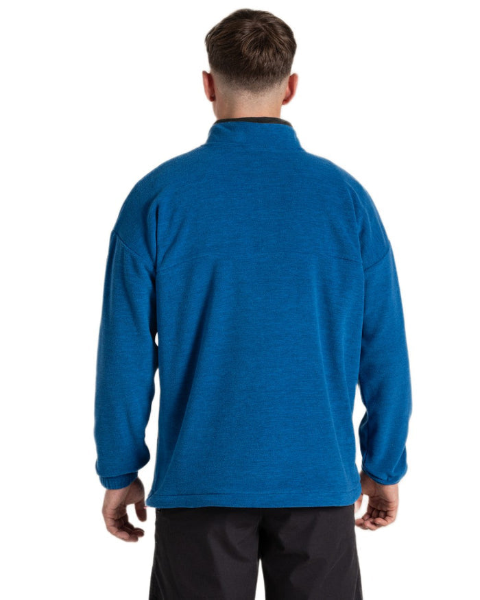 Fresh Blue coloured Craghoppers Mens Esk Half Zip Fleece on white background #colour_fresh-blue