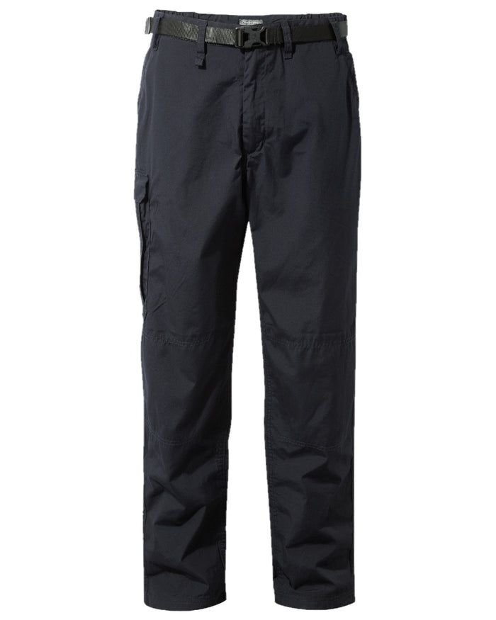 Dark Navy coloured Craghoppers Mens Kiwi Classic II Trousers on white background #colour_dark-navy