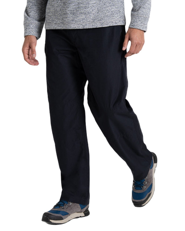 Dark Navy coloured Craghoppers Mens Kiwi Classic II Trousers on white background #colour_dark-navy