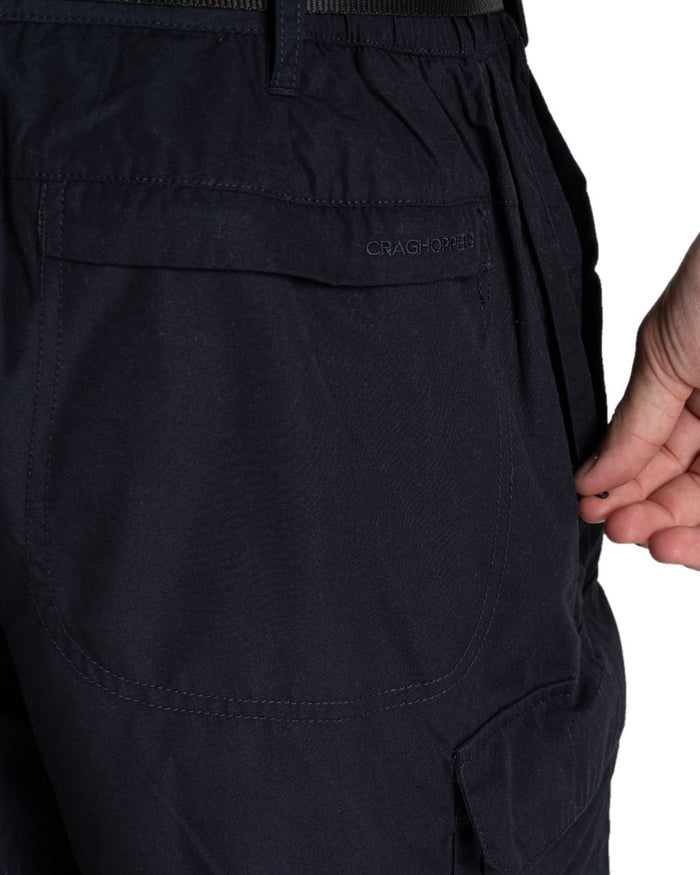Dark Navy coloured Craghoppers Mens Kiwi Classic II Trousers on white background #colour_dark-navy