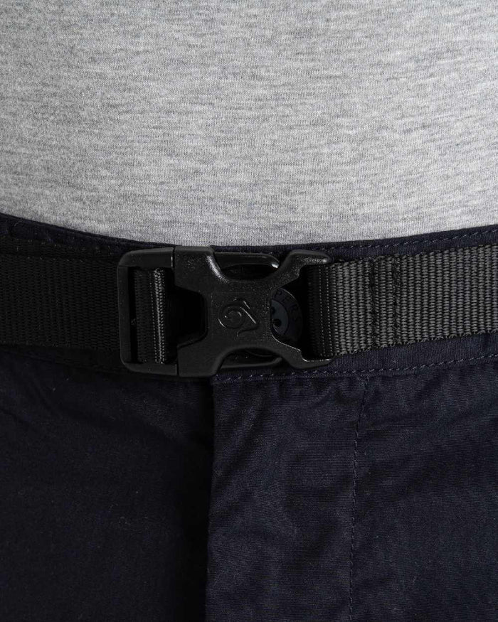 Dark Navy coloured Craghoppers Mens Kiwi Classic II Trousers on white background #colour_dark-navy