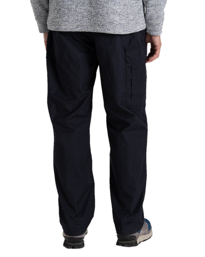 Dark Navy coloured Craghoppers Mens Kiwi Classic II Trousers on white background #colour_dark-navy