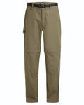 Wild Olive coloured Craghoppers Mens Kiwi Convertible Recycled Trousers on white background #colour_wild-olive