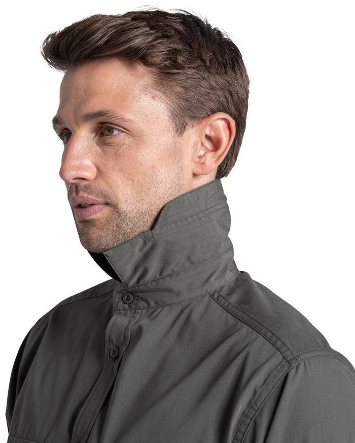 Cedar coloured Craghoppers Mens Kiwi II Long Sleeved Shirt on white background #colour_cedar