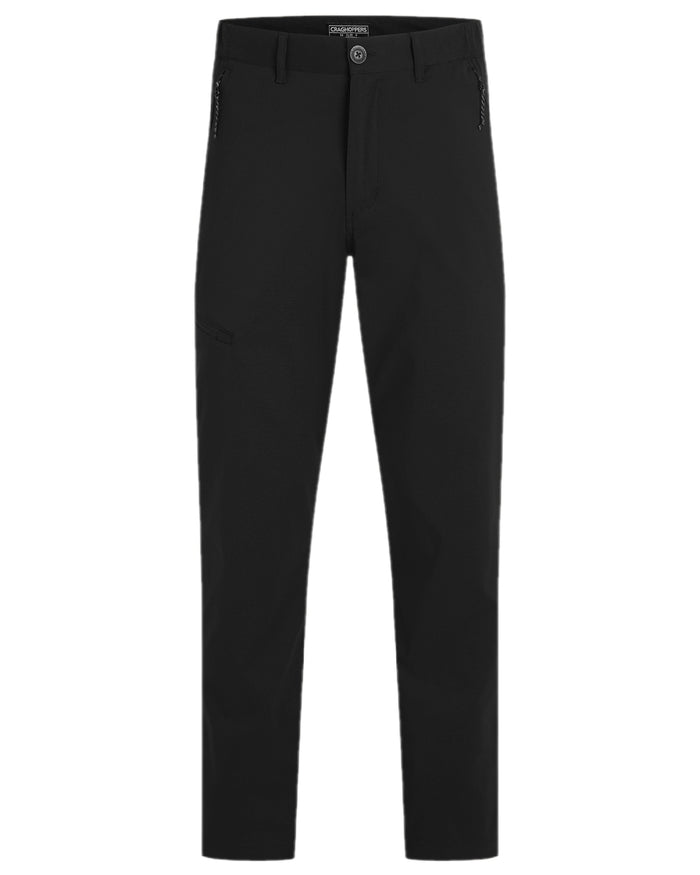 Black Coloured Craghoppers Mens Kiwi Pro III Trousers on white background #colour_black