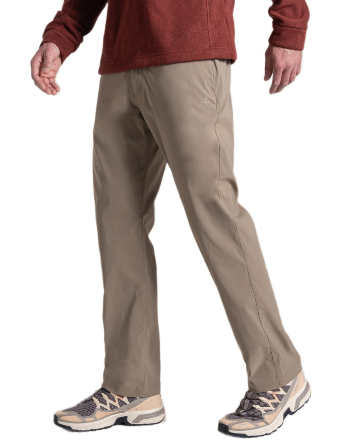 Pebble Coloured Craghoppers Mens Kiwi Pro III Trouser on white background #colour_pebble