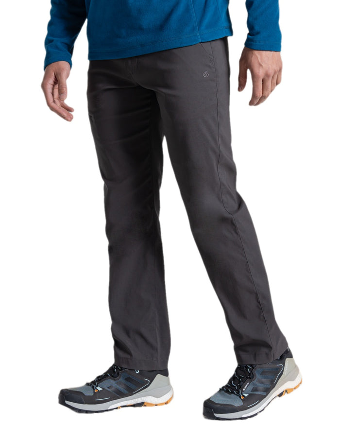 Dark Lead Coloured Craghoppers Mens Kiwi Pro III Trouser on white background #colour_dark-lead